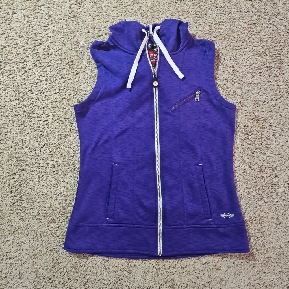 Sims Snowboarding‎ Vest Large Purple Hooded Fleece Ski